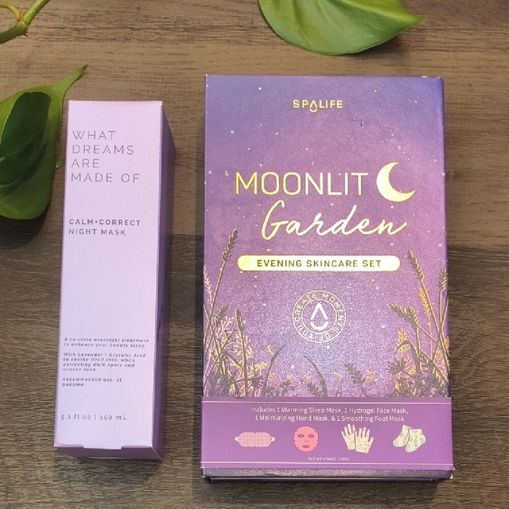 Spalife Moonlit Garden Skincare Set & Sun+Moon Calm Correct Mask, NWT